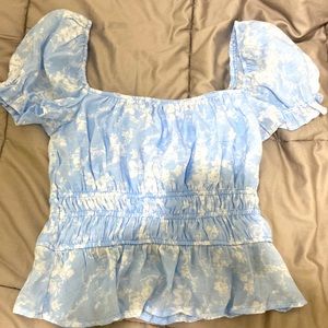 Very pretty white and blue blouse